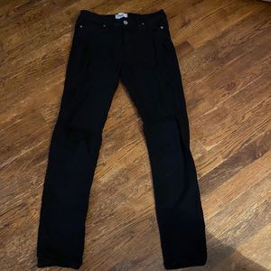 Paige Black Distressed Verdugo Ultra Skinny Jeans